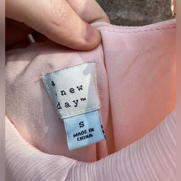 NWTs A New Day Pastel Light Pink Coquette Asymmetrical Ruffle Dress - Picture 16 of 16